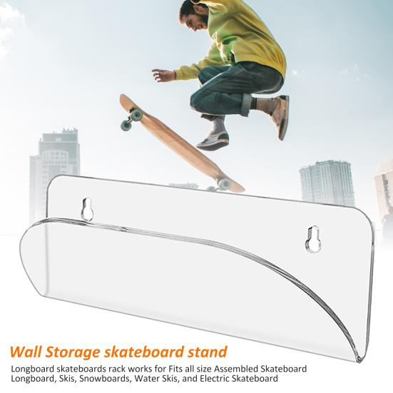 LINSHI Longboard Skateboard Wandrek - Set Van 2 Muurbeugels Voor Organiseren En Display