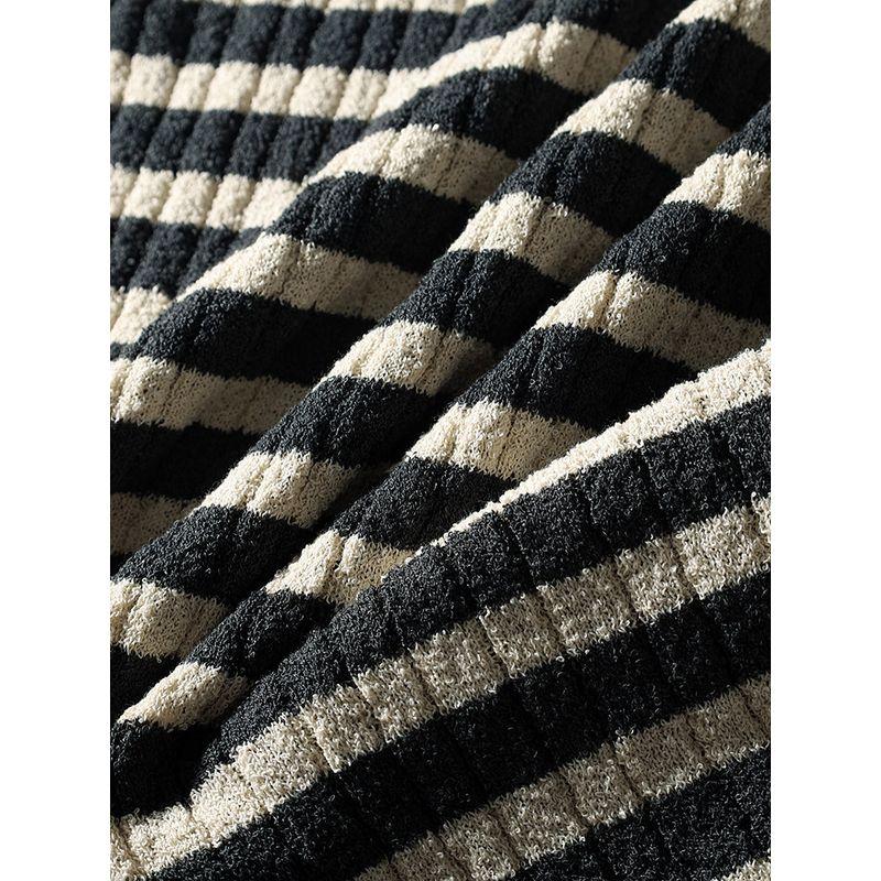 American Knitting Stripes Polo Shirt Men's Short-Sleeved Summer Shirt Loose Clothes Export Menswear T-shirt Collar T-shirt