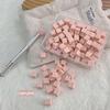 1 set 100 st Nagelvård gradvis dutt bomull med klämma svamp puderpuff yr färgning nagelkonst gelpolering block nagelvårdverktyg