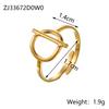 CARLIDANA Fashion Ins Geometric Irregular Hollow Muti Layer Chain 18K Gold Plated Stainless Steel Open Ring for Women Jewelry
