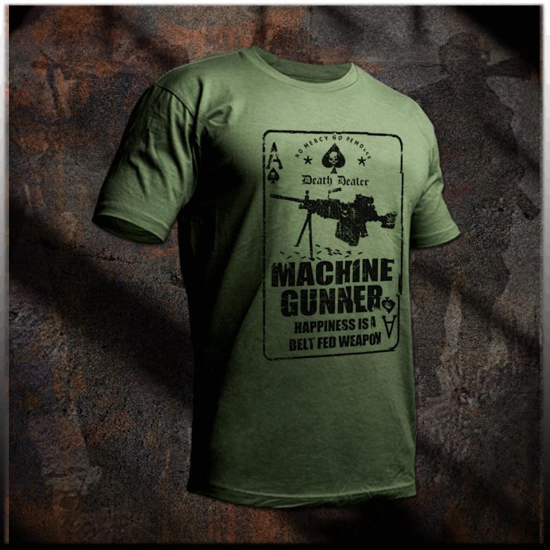 

Machine Gunner t-shirt Combat Veteran Army Infantryman Spec Ops Tactical tee M
