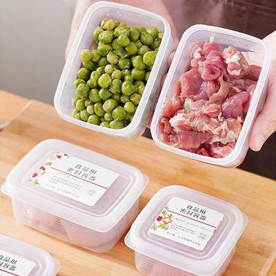 Boîte d'emballage de viande neuve de qualité alimentaire, réfrigérateur, conservation des fruits et légumes, préparation des plats, boîte divisée, peut être chauffée au four à micro-ondes
