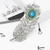 Rhinestone Peacock Feather Brooch Lapel Pin