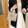 Bolsa de lona estilo étnico feminina moda verão para levar para fora lancheira de linho bolsa bento bolsa de mão para mamãe