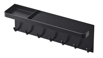 Yamazaki Jitsugyo 5686 Magnetic Umbrella Holder with Tray Black Approx. W28XD7XH9.5cm Tower Umbrella Stand Entrance Accessory Storage