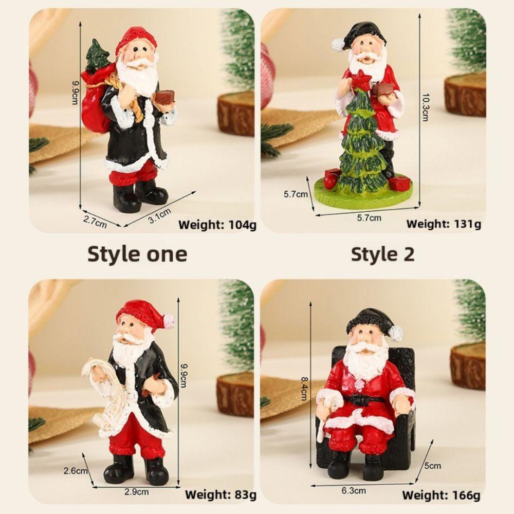 Christmas Santa Claus Ornaments Resin Material Miniatures Model New Micro Landscape  Home Decor