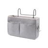 Bedside Hanging Organizer Multiple Pockets Durable Cotton Linen Large Capacity for Hospital Patient Bed Storage