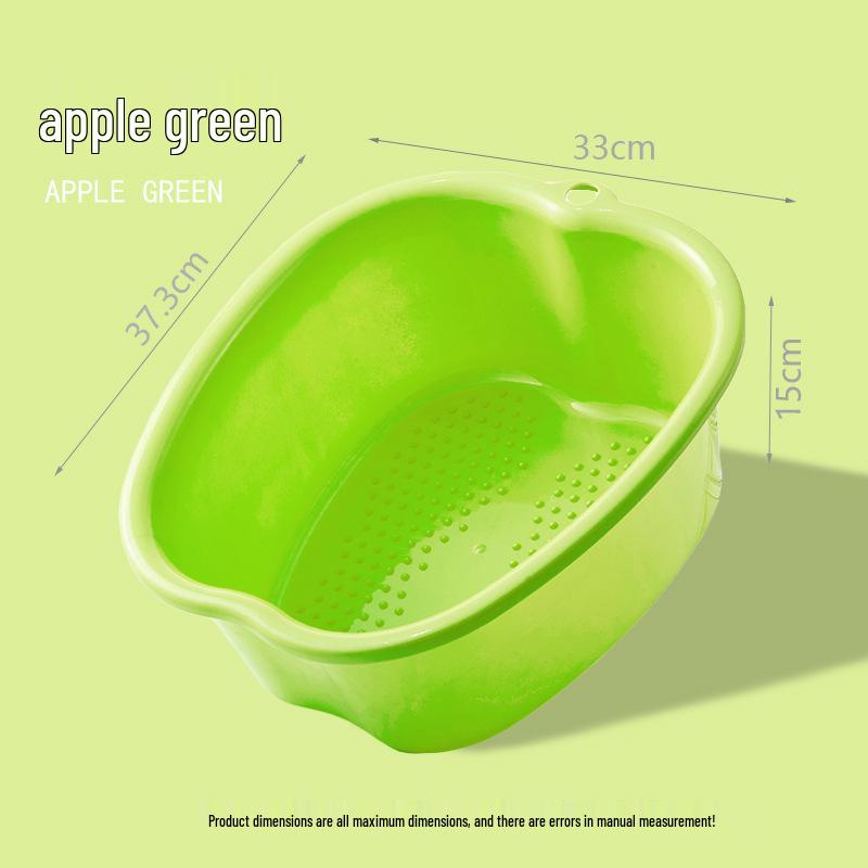 Thickened Apple-Shaped Plastic Foot Spa Basin for Massage and Soaking