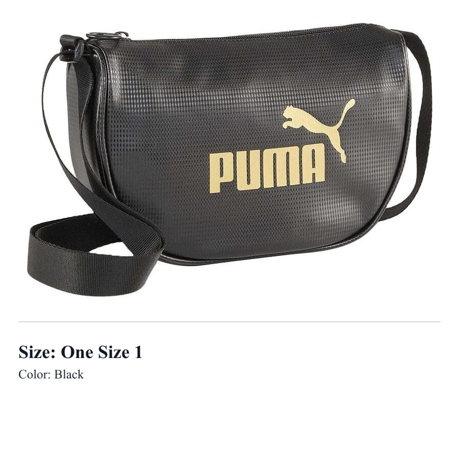 Puma Polyester Shoulder Bag, Crossbody Bag Regular Women's Black 090282-01