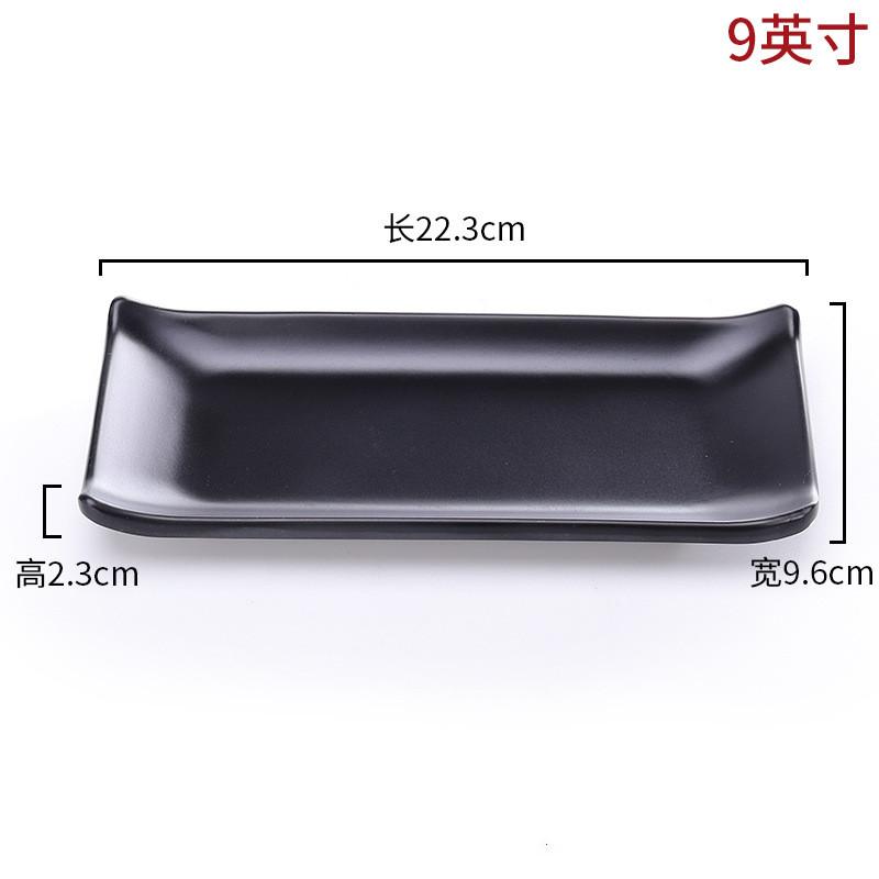 Melamine Plates Sushi Plate Rectangle Black Plastic Dinner Plate Kitchen Tableware Commercial Rotisserie Side Dishes
