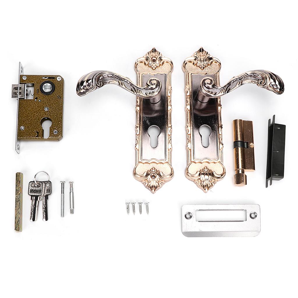 Europäischer Retro Vintage Türbeschlag Innentür Einbruchschutz Zimmer Türschloss Hebelset Vintage Türschloss Europäisches Innentürschloss