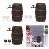 1/12 Scale Miniature Wooden Wine Barrel with Wine Glasses Dollhouse Accessory For Realistic Display And Collectible