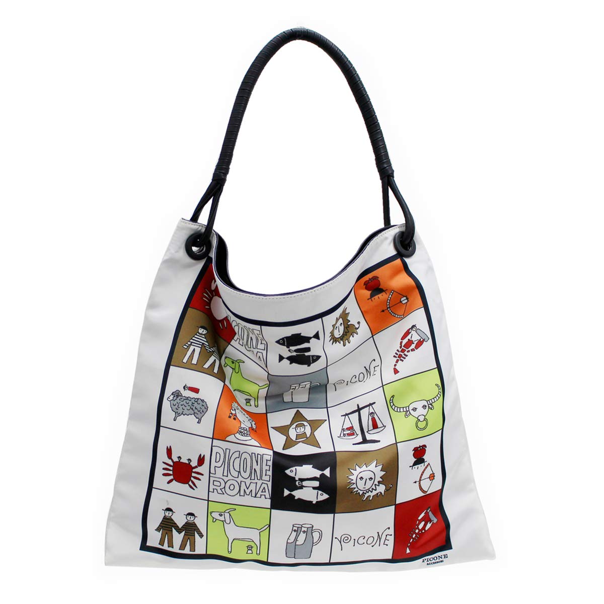 

Scarf print shoulder bag made of polyester with handles and a constellation pattern [PICONE ACCESSORI] leather-like