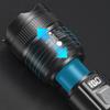 LED Outdoor Portable Flashlight USB Charging Camping Powerful Flashlight Power Display Strong Light Flashlight for Power Outages