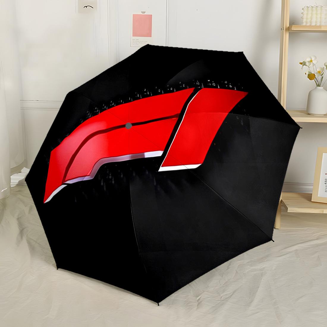

Formula One logo Umbrella Folding Umbrella with 8 Ribs Foldable Design Travel Essential Fashionable Accessory