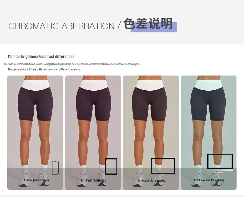 Women's Color Block High Elastic Tummy Control Quick-Dry Running Shorts
