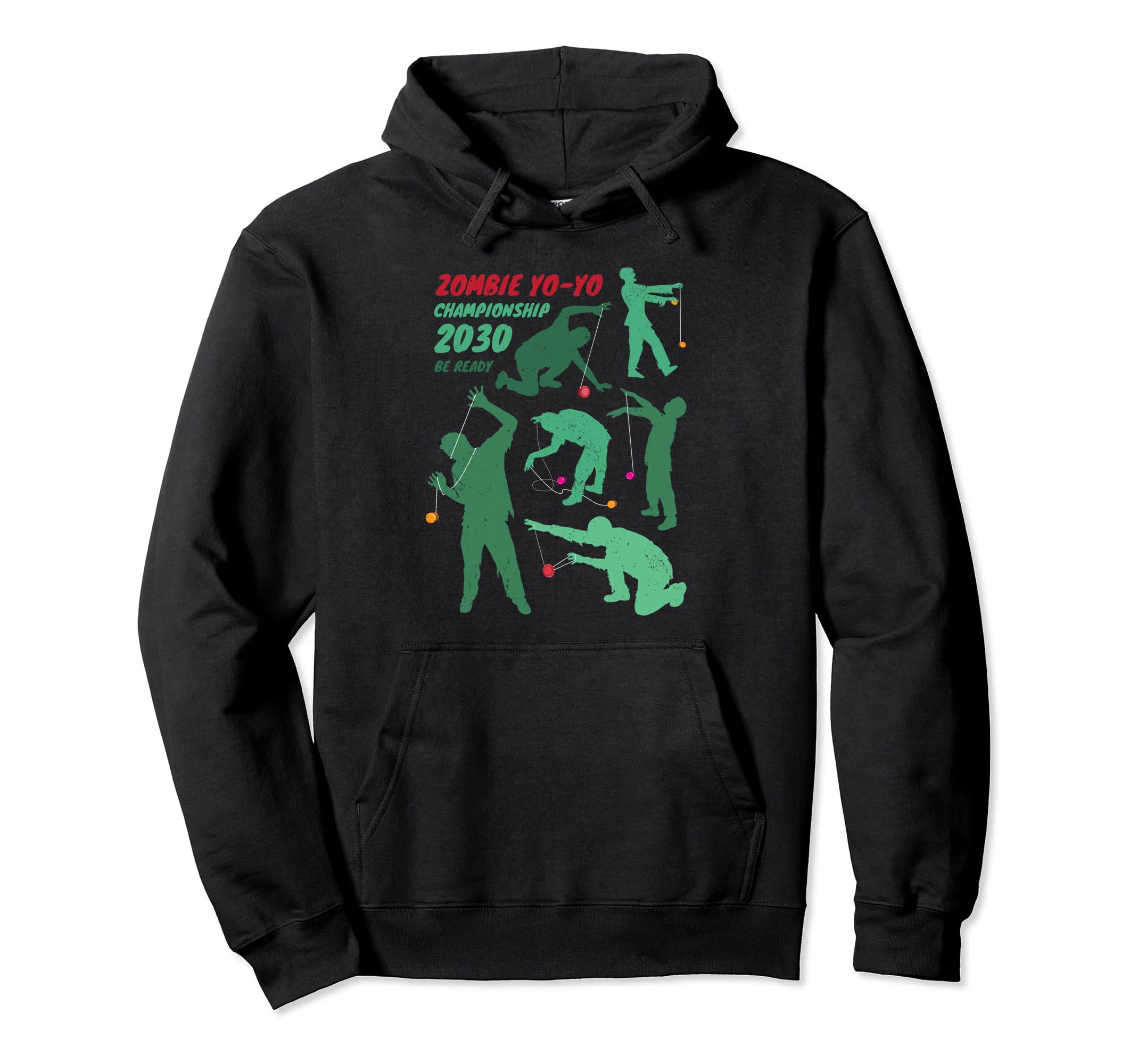 

Zombie Championship Distressed Funny Halloween Hoodie Yo-Yo чёрный