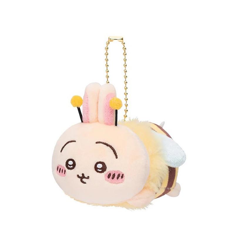 Hachiware Usagi Chiikawa Cute Cross Dressing Bee Plush Pendant Doll Keychain
