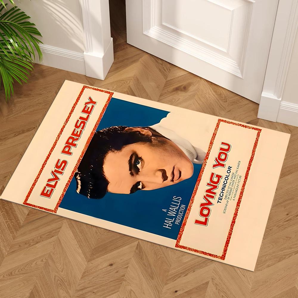Elvis Presley Floor Mat Suitable for Hallway Balcony Dormitory Study Room Antislip Carpet Anime Office Decor Perfect Gift for Women/Men