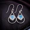 Genuine Milky Opal Gemstone 925 Sterling Silver Designer Jewelry Earrings 1.50" EE-38-15