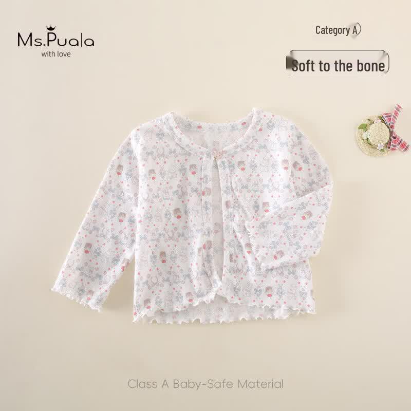 

MS.PUALA Girls Rabbit Head Button-Up Base Shirt 100 cm