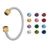 Titanium Steel Multi-Color Zirconia Open Bangle - Cross-Border Stainless Steel Hand Ornament