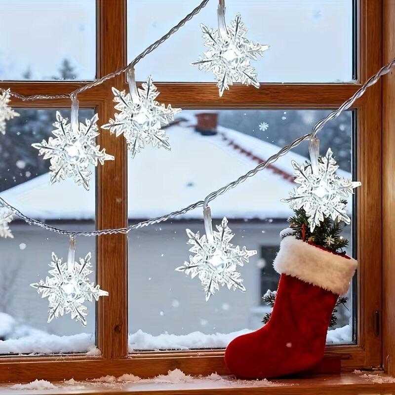 Xiaomi Christmas Snowflake LED String Lights Battery Operated Fairy Lights Xmas Tree Wedding Party Garland Holiday Decoration Lighting