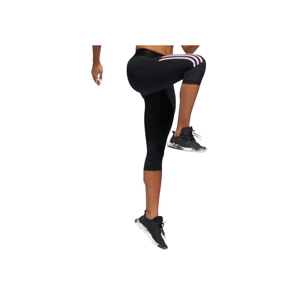 adidas Elastic Slim Fit Striped Retro Sports Casual Pants Women Bottoms Black DW9928