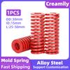 Creamily 1PCS Red Medium Load Die Mold Spring Press Spiral Stamping Compression Springs Outer Diam30mm Inner Dia15mm L25-50mm