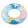 Inflatable Swimming Ring PVC Streamlined Colorful Flower Patterned Underarm Swim Ring for Exercising