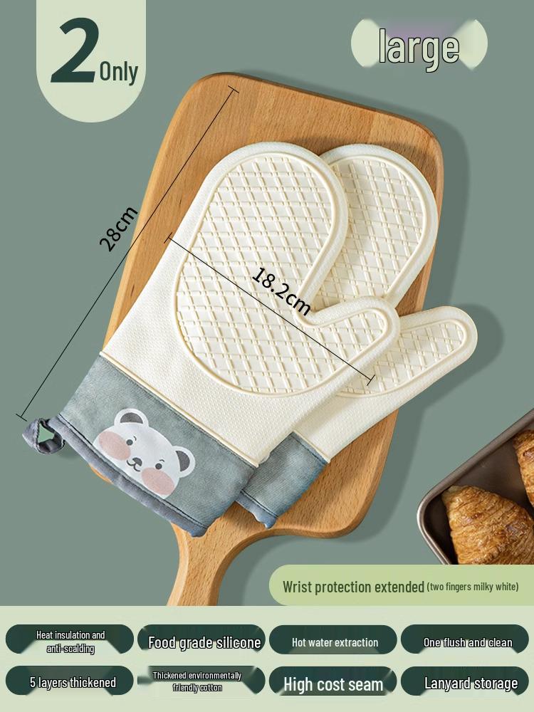 Guanti da forno in silicone resistenti al calore: Antiscivolo, Spesso, Impermeabile, Protezione Anti-Scottatura