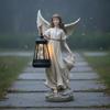 Solar Divine Outdoor Light HandPainted Angel Statue with Lantern Waterproof Decoration