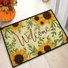 1Pc Floral Letter Print Welcome Doormat Anti-Slip Bath Rug Fade Resistant Kitchen Garden Floor Mat Washable Home Decor Carpets