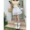 DX~~Gentle Wind Fluffy Cake Skirt Women's Summer High Waist Slim Hollow Lace A-line Half skirt