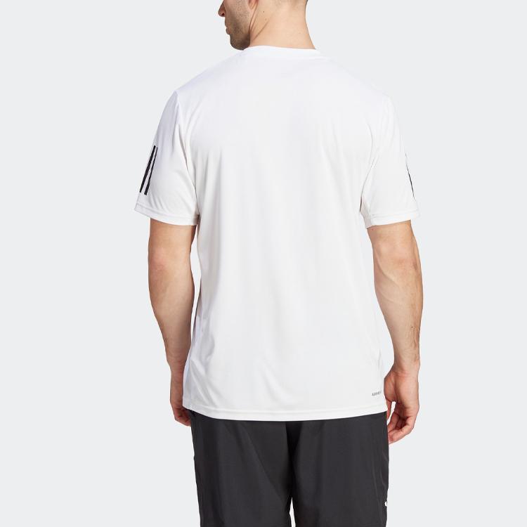 Adidas Club 3-Stripes Logo Print Tennis T-Shirt Men Tops White IS2297