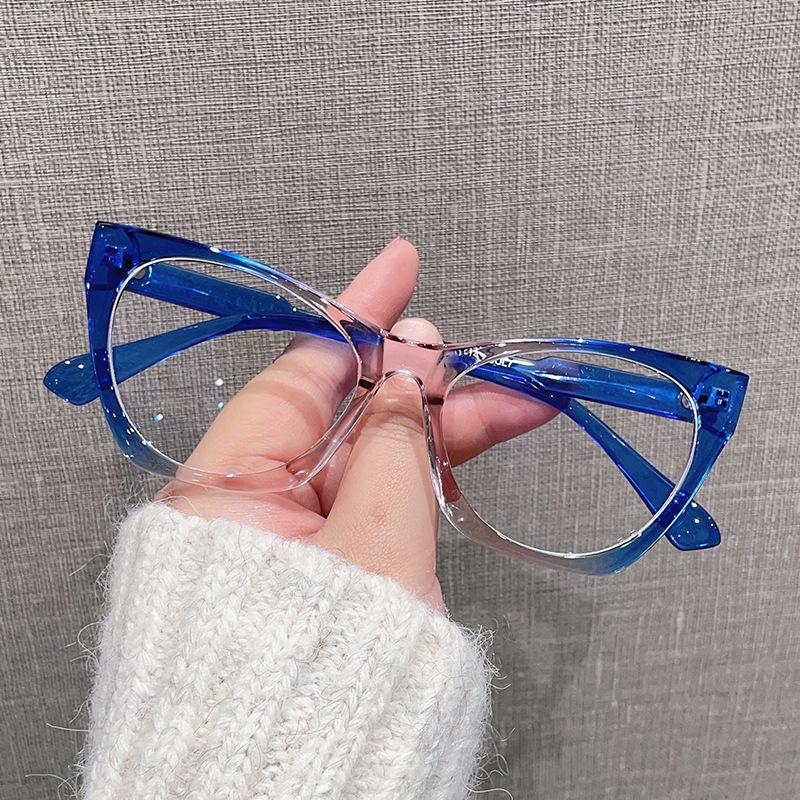 Cat Eye Shape Glasses Frame for Women European American Style Eyeglasses Fashion Stylish Anti Blue Light Computer Glass
