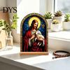 Exquisite Acrylic Table Centerpiece Catholic Statue Ornament, Tabletop Centerpiece, Freestanding Christian Unique Office Desk Accessories Religious