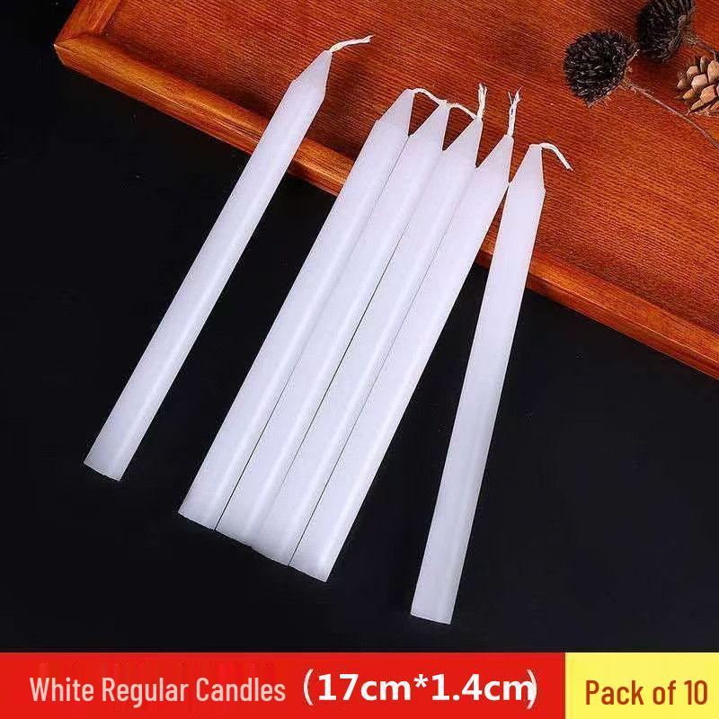 Red & White Long Pole Candles - 100 Pack, Free Shipping, Large Size for Power Outages & Emergency Lighting.