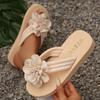 Fashion Fashion Flower Decor Flat Flip Flops for Women 2025 Summer Lightweight Non Slip Sandals Woman Comfort Clip Toe Beach Slippers