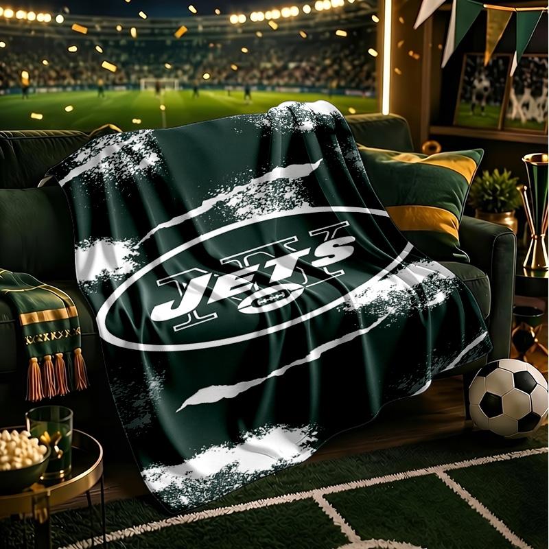 New York Football Logo Blanket Lightweight Flannel Bedding Blanket Perfect for Travel, Camping, Living Rooms, Offices, Sofas, Fan Christmas Gift