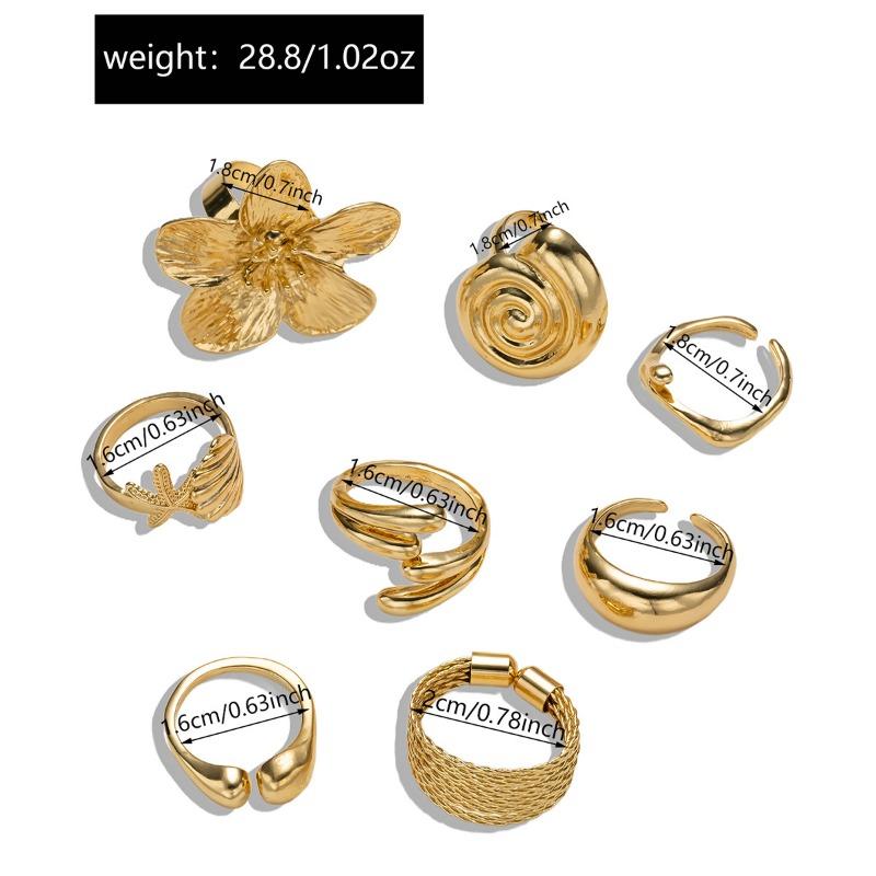 Jewelry Ocean Starfish Ring Set Beach Resort Light Luxury Premium Jewelry