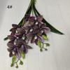 One Artificial Cymbidium Orchid Branch Two Forks 3D Print Latex Phaenopsis Flower