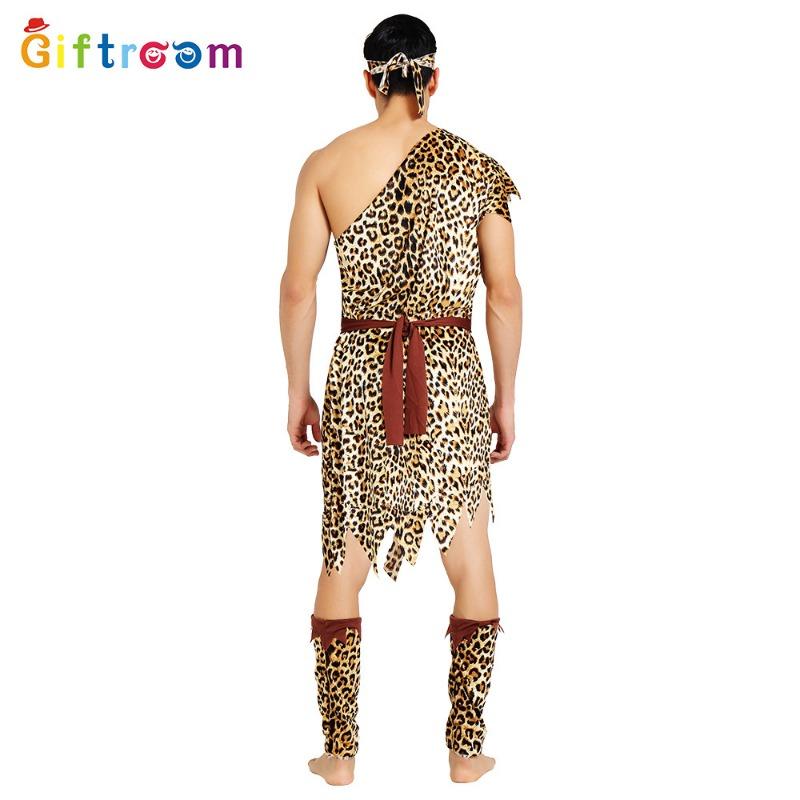 Halloween masquerade ball modern primitive flannel male savage funny show costume indigenous costume indigenous costume