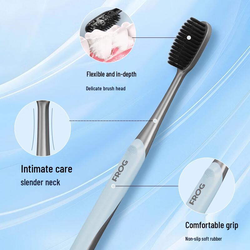 Frog Soft Carbon Bristle Adult Toothbrush, 8-Pack