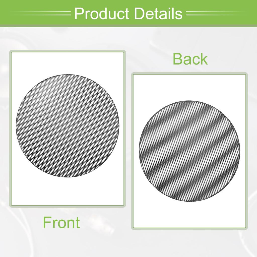 ACROPIX Universelles 5,5" Lautsprechergitter-Gewebe für Audio-Subwoofer 142x6,5mm Rahmenlos Schwarz - Set of 2