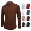 Men's Solid Color Non-Iron White Long Sleeve Slim Fit Business Shirt