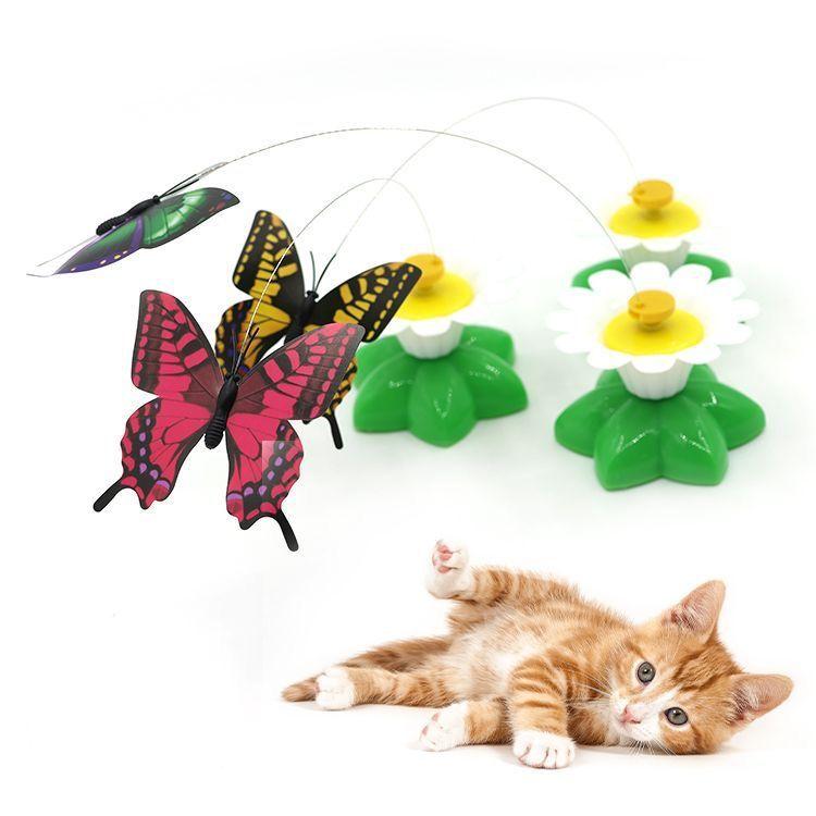 Cat, self-hi electric bird toy cat teaser rotating cat automatic flying hummingbird butterfly cat simulation