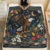 1Pc Bear Eagle Print Flannel Blanket High Quality Warm Comfortable Cover for All Seasons Perfect for Gifts Home Decor