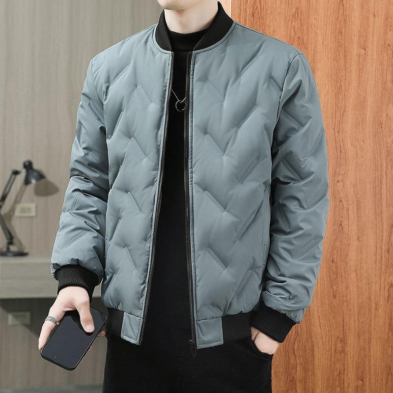 Winter Cotton-padded Jacket Men's Fashion Loose Baseball Collar Velvet Thickened Cotton-padded Jacket Winter Cotton-padded Jacket Public Version