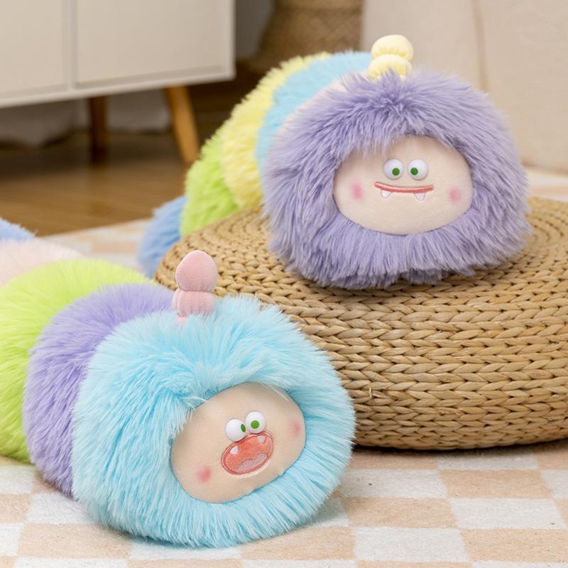 Funny Colorful Caterpillar Monster Plush Stuffed Toys Cartoon Long Pillow Caterpillar Dolls Funny Toy for Children Girls Gifts